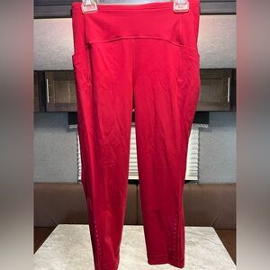 Lululemon Womens Swift Speed High Rise Crop 21" Leggings Size 8 Dark Red